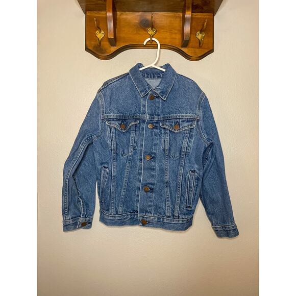 Vintage Kids Sears Bristol Blues Trucker Jean Jacket w/ Lightening Bolt 10-12/M - Picture 3 of 10